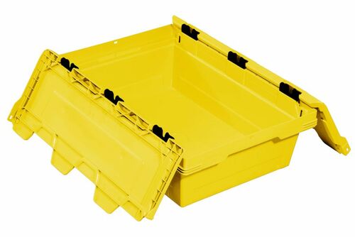 Transportbeh�lter mit Klappdeckel F400 Ship 173 HL 600x400x199, gelb