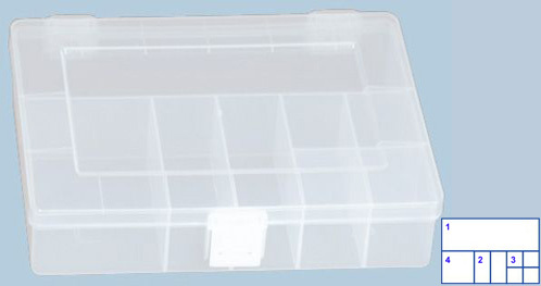 Sortimentskasten PP-Compact, 8 Fcher, transparent, 10 Stk.