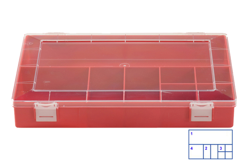 Sortimentskasten PS-Classic, 8 F�cher, rot, 6 Stk.