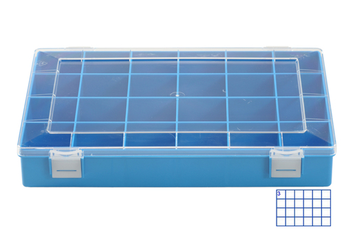 Sortimentskasten PS-Classic, 24 F�cher, blau, 6 Stk.