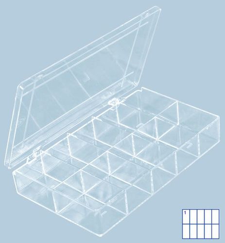 Sortimentskasten PS-Mini, 10 F�cher, glasklar, 18 Stk.