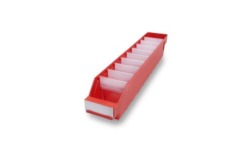 Lagerk�sten | Regalbox T/B/H 500x90x95 mm, rot, 40 St�ck