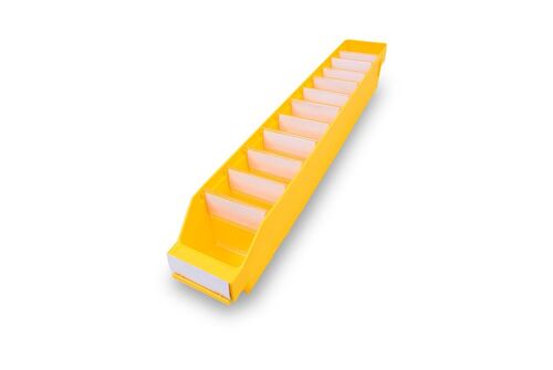 Lagerk�sten | Regalbox T/B/H 600x90x95 mm, gelb, 40 St�ck