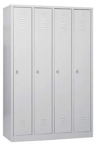 Garderobenschrank, Drehriegel, 4 Abteile B/T/H 1200x500x1800 mm