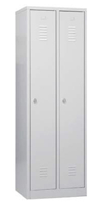 Garderobenschrank, Zylinderschloss, 2 Abteile B/T/H 620x500x1800 mm