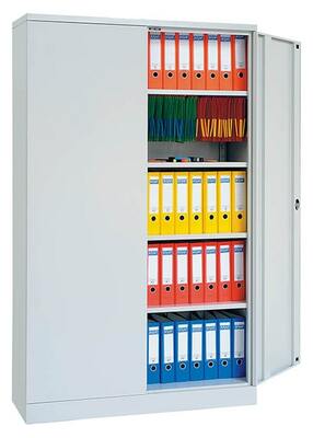 Metallschrank | Fl�gelt�renschrank, 4 Fachb�den B/T/H 1200x600x1950 mm