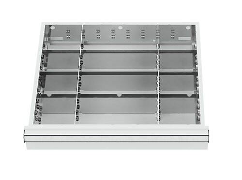 Schubladeneinsatz Metalleinteilung 500x450 mm BLH 75-200 mm