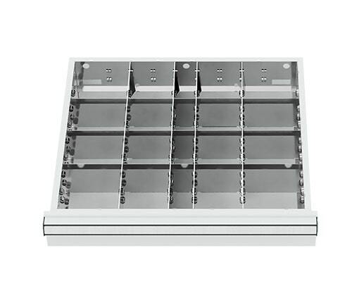 Schubladeneinsatz Metalleinteilung 500x450 mm BLH 75-200 mm