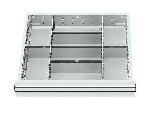 Schubladeneinsatz Metalleinteilung 500x450 mm BLH 75-200 mm
