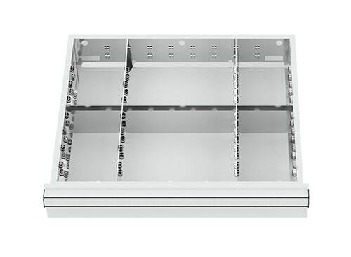Schubladeneinsatz Metalleinteilung 500x450 mm BLH 75-200 mm
