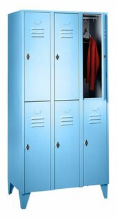 Garderobenschrank 3 Abteile, 6 F�cher, Abteilbreite 300 mm 