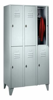 Garderobenschrank 3 Abteile, 6 F�cher, Abteilbreite 300 mm 