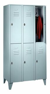Garderobenschrank 3 Abteile, 6 F�cher, Abteilbreite 300 mm 