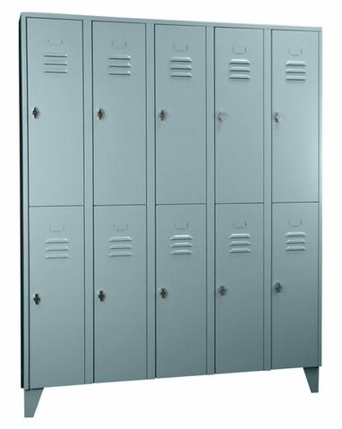 Garderobenschrank 5 Abteile, 10 F�cher, Abteilbreite 300 mm 
