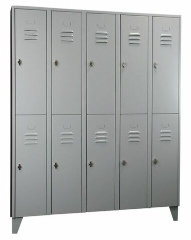 Garderobenschrank 5 Abteile, 10 F�cher, Abteilbreite 300 mm