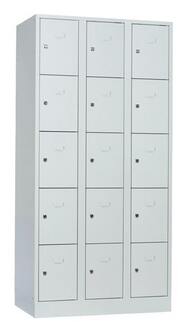 Schlie�fachschrank, 3 Abteile, 15 F�cher, Abteilbreite 300 mm