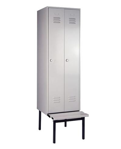 Garderobenschrank + Sitzbank, 2 Abteile, Breite 400 mm