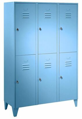 Garderobenschrank 3 Abteile, 6 F�cher, Abteilbreite 400 mm 