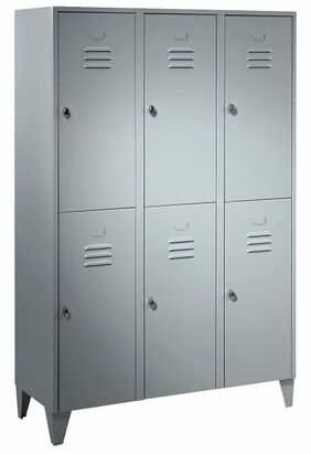 Garderobenschrank 3 Abteile, 6 F�cher, Abteilbreite 400 mm 