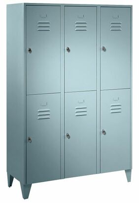 Garderobenschrank 3 Abteile, 6 F�cher, Abteilbreite 400 mm 