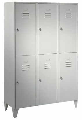 Garderobenschrank 3 Abteile, 6 F�cher, Abteilbreite 400 mm