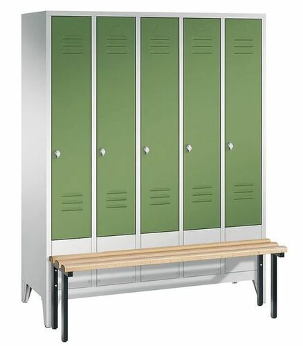Garderobenschrank + Sitzbank, 5 Abteile, Abteilbreite 300 mm