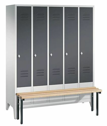 Garderobenschrank + Sitzbank, 5 Abteile, Abteilbreite 300 mm