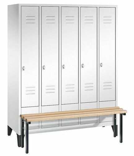 Garderobenschrank + Sitzbank, 5 Abteile, Abteilbreite 300 mm