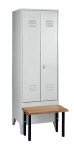 Garderobenschrank + Sitzbank, 1 Abteil, Abteilbreite 600 mm