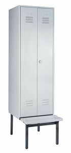 Garderobenschrank + Sitzbank, 1 Abteil, Abteilbreite 600 mm