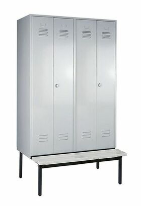 Garderobenschrank + Sitzbank, 2 Abteile, Abteilbreite 600 mm