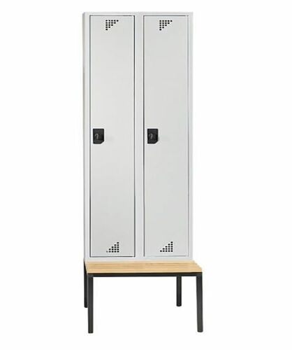 Garderobenschrank + Sitzbank, 2 Abteile, Abteilbreite 400 mm