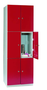 Schlie�fachschrank, 2 Abteile, 6 F�cher, Abteilbreite 300 mm