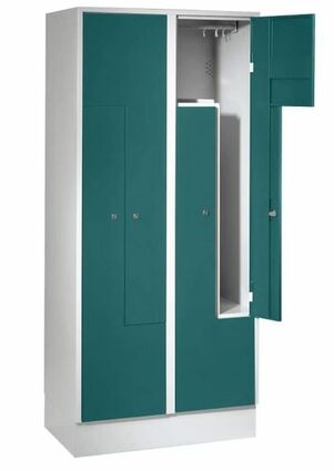 Z-Garderobenschrank, 4 Abteile, Abteilbreite 200/400 mm 