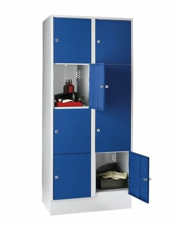 Schlie�fachschrank, 2 Abteile, 8 F�cher, Abteilbreite 400 mm 