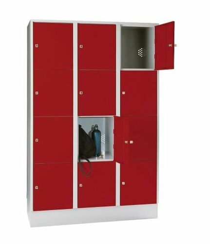 Schlie�fachschrank, 3 Abteile, 12 F�cher, Abteilbreite 400 mm