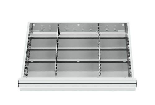 Schubladeneinsatz Metalleinteilung 600x450 mm BLH 75-200 mm