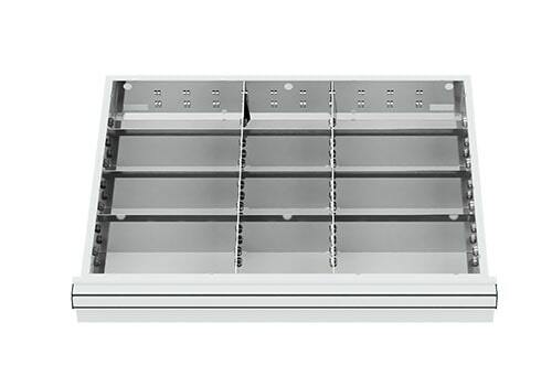 Schubladeneinsatz Metalleinteilung 600x450 mm BLH 75-200 mm