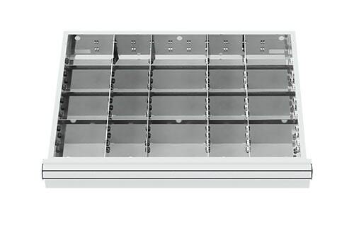 Schubladeneinsatz Metalleinteilung 600x450 mm BLH 75-200 mm