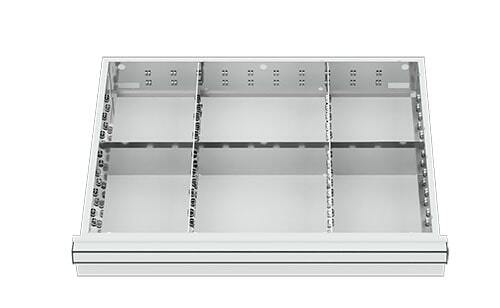 Schubladeneinsatz Metalleinteilung 600x450 mm BLH 75-200 mm