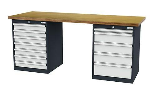 Reihenwerkbank inkl. 2 x Schubladenschrank 2000x600x860 mm