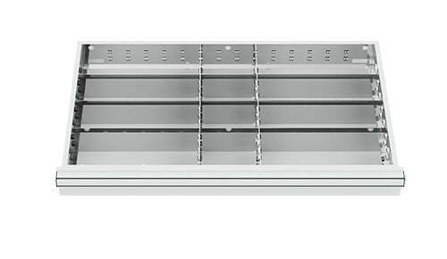 Schubladeneinsatz Metalleinteilung 800x450 mm BLH 75-200 mm