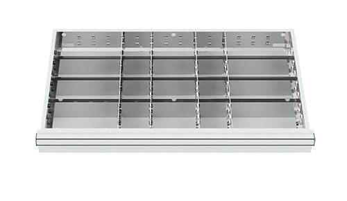 Schubladeneinsatz Metalleinteilung 800x450 mm BLH 75-200 mm