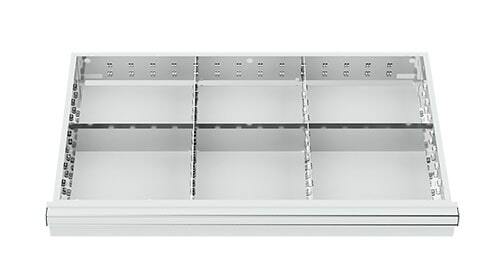 Schubladeneinsatz Metalleinteilung 800x450 mm BLH 75-200 mm