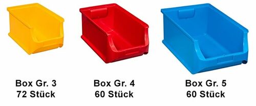 Sparset: 192-teiliges Sichtlagerboxen ProfiPlus in 3 Gr��en | 3 Farben