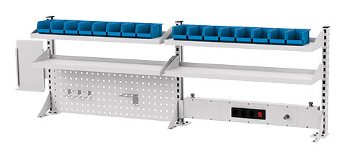 Lochwand f�r Werkbank mit Zubeh�r BxH 2000x650 mm