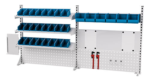 Lochwand f�r Werkbank mit Zubeh�r BxH 2000x950 mm