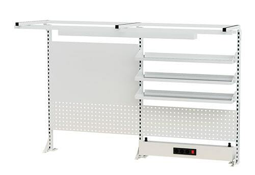 Lochwand f�r Werkbank mit Zubeh�r BxH 2000x1250 mm