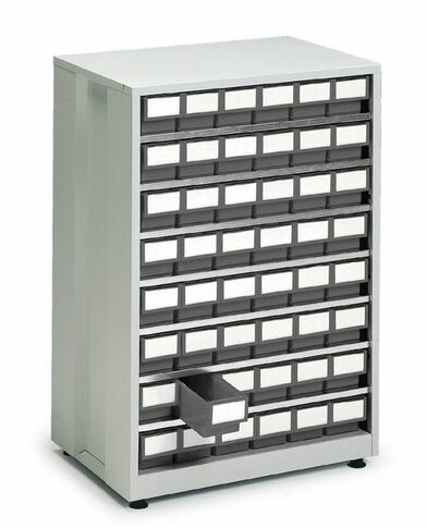 Schubladenmagazin 48 Schubladen B/T/H 410x605x870 mm, grau