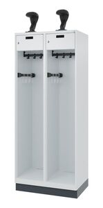 C+P Feuerwehrspind Evolo, Modell Praktus, 2 Abteile, Abteilbreite 400 mm, Lichtgrau